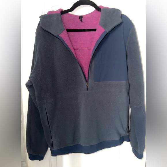 Lululemon Lab Men’s Siffra Hybrid Half Zip Black Iris Blue / Deep Fuschia // Med - Picture 5 of 7